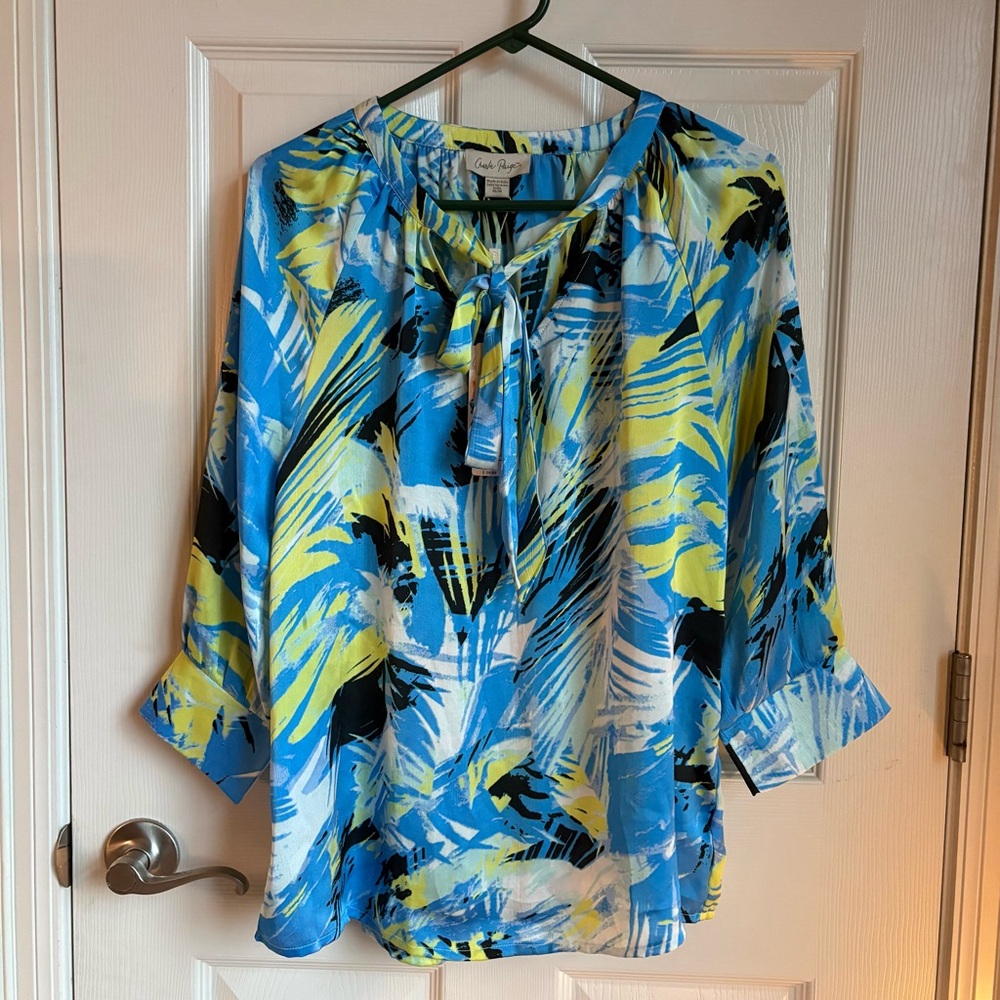 CHARLIE PAIGE Tie Blouse